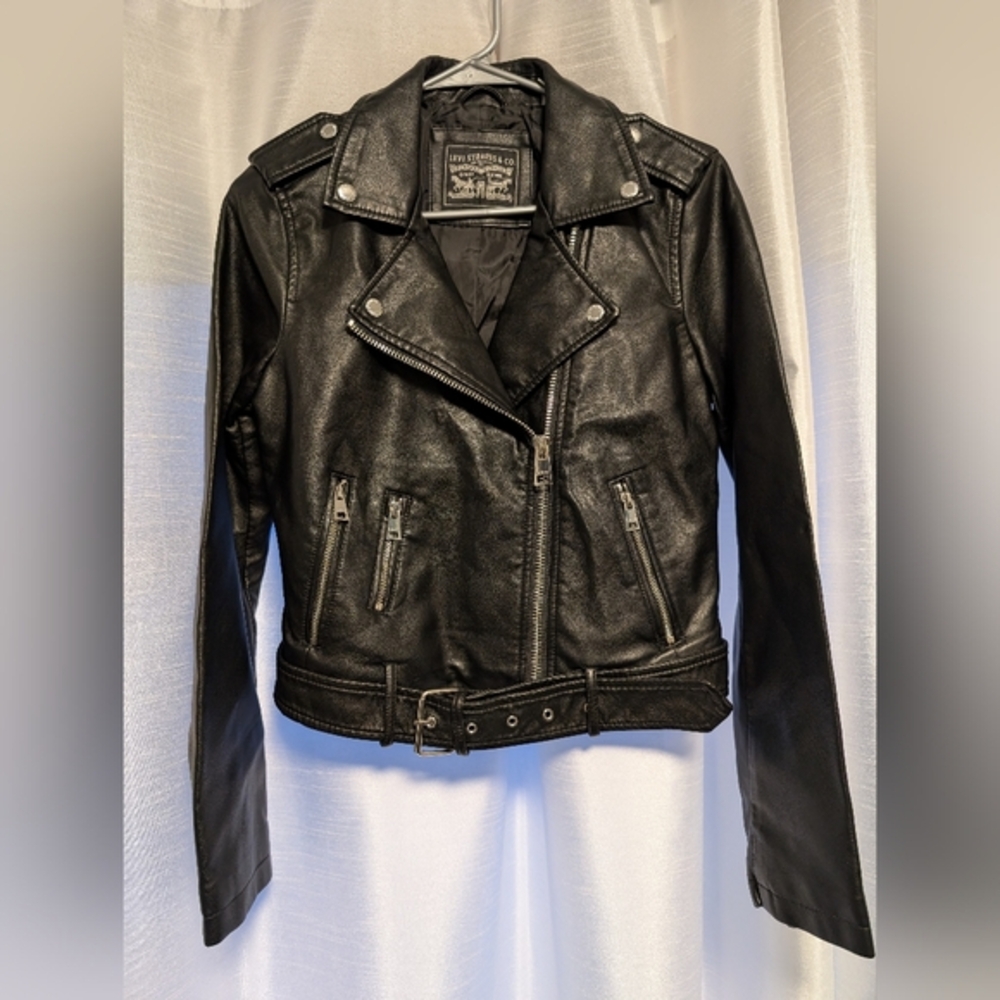 Levi's Faux Leather Belted Moto Jacket NWOT SM